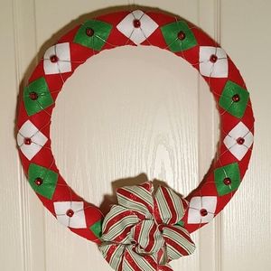 Argyle Christmas Wreath Handmade